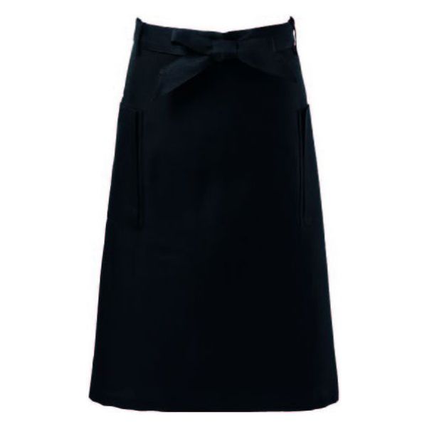 サンユニフォーム ミドルエプロン ミドルエプロン(ブラック)F 701-S712-1 1ケース(50個)（直送品）