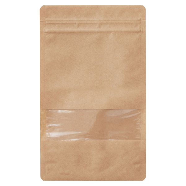 生産日本社 チャック付き袋 ラミジップ クラフト窓付き KRC-14 43536 1ケース(800個(50個×16))（直送品）