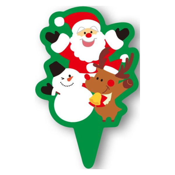 天満紙器 XG313 ケーキピック(サンタファミリー) 6090553 1袋(100個)（直送品）