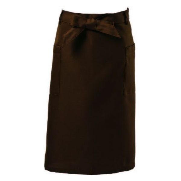 サンユニフォーム ミドルエプロン ミドルエプロン(ブラウン)F 701-S712-2 1袋（直送品）