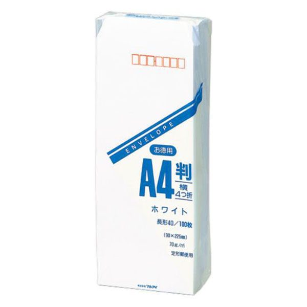 マルアイ 長4070G100枚入お徳用ホワイト トク-123 1ケース(10個)（直送品）
