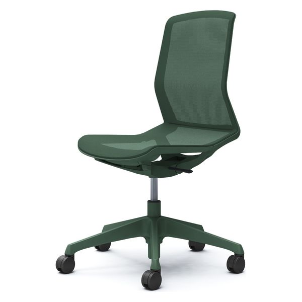 【設置込】オカムラ シナーラ ノーマル（ナイロン）キャスター 肘無 ダークグリーン CD76VE F2X5 1脚（直送品）