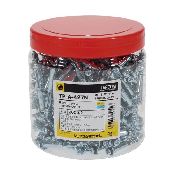 ジェフコム JEFCOM ボードアンカー TP-A-427N 1箱(200本) 680-3633（直送品）