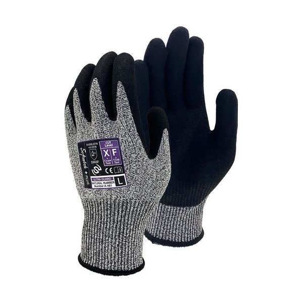 おたふく手袋 おたふく 耐切創手袋 ソフキャッチプラス ウルトラガード13G 天然ゴムコート A-481-M 1セット(5双)（直送品）