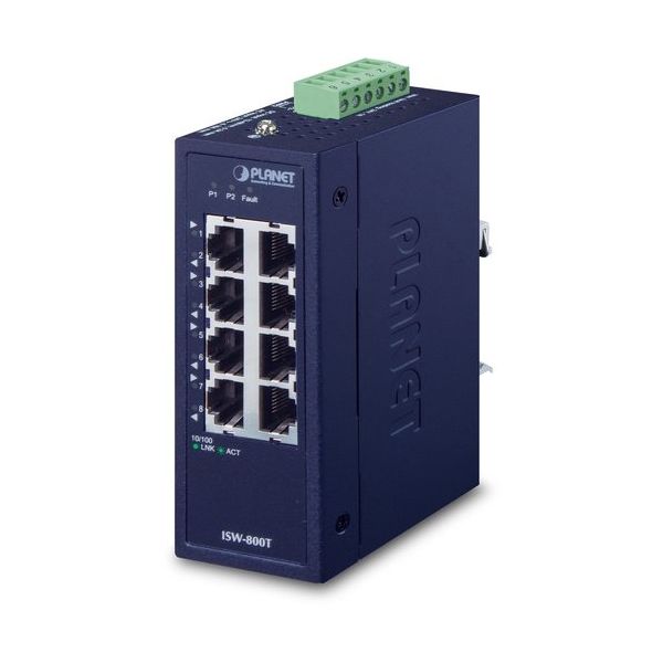 PLANET TechnologyCorporation コンパクトイーサネットスイッチ 産業用8ポート100TX ISW-800T 1台（直送品）