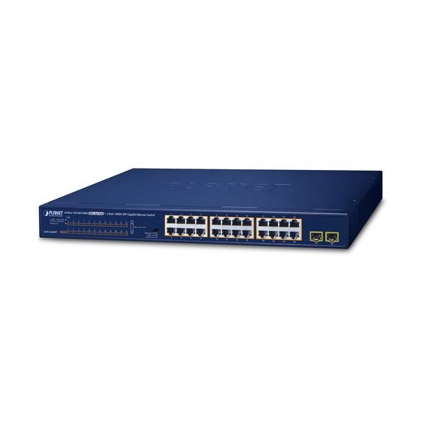 PLANET TechnologyCorporation PoE+ギガビットイーサネットスイッチSFPポート付 GSW-2620HP 1個（直送品）