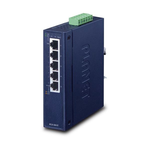 PLANET TechnologyCorporation 産業用ギガビットイーサネットスイッチ IGS-501T 1個 685-5420（直送品）
