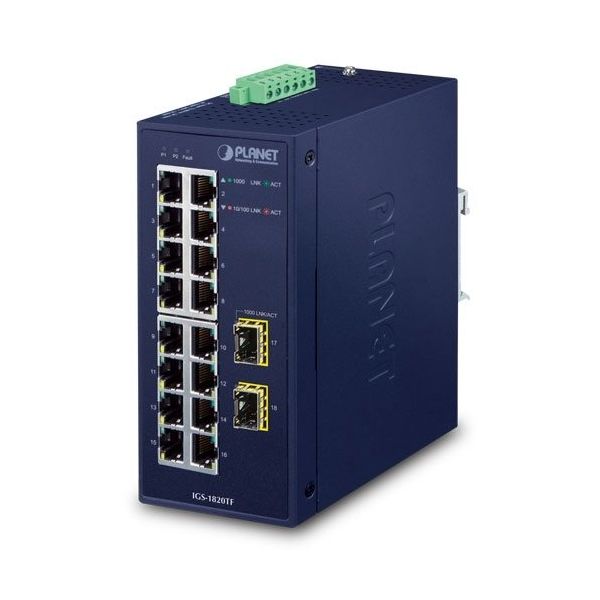 PLANET TechnologyCorporation 産業用ギガビットイーサネットスイッチSFPポート付 IGS-1820TF 1個（直送品）