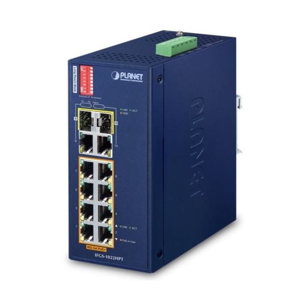 産業用PoE+ファストイーサネットスイッチギガ・SFPコンボポート付 IFGS-1022HPT 1個（直送品）