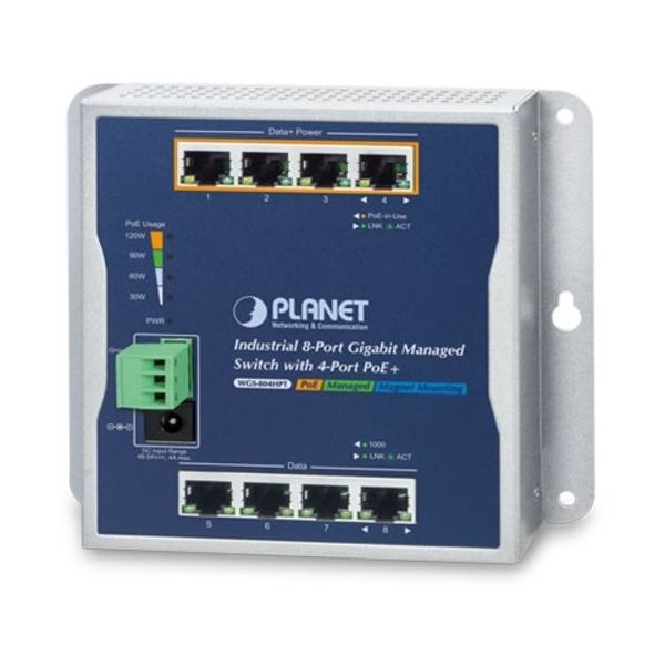 PLANET TechnologyCorporation 産業用PoE+マネージドギガビットイーサネットスイッチ WGS-804HPT 1個（直送品）