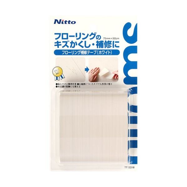 ニトムズ フローリング補修テープ75×0.9 75×0.9ホワイト TT0018 1巻 686-1731（直送品）