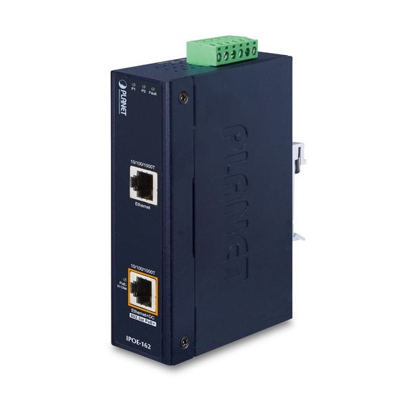 PLANET TechnologyCorporation 産業用PoE+インジェクター IPOE-162 1個 686-4997（直送品）