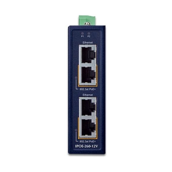 PLANET TechnologyCorporation 産業用2ポートPoE+インジェクター IPOE-260-12V 1個（直送品）