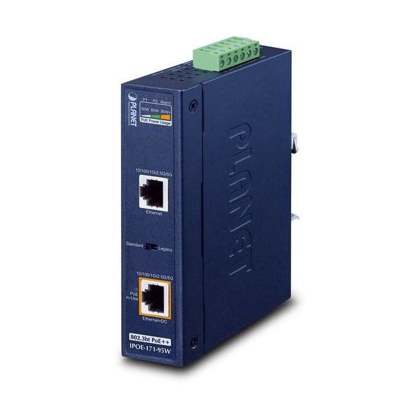 PLANET TechnologyCorporation 産業用マルチギガビットPoE++インジェクター IPOE-171-95W 1個（直送品）