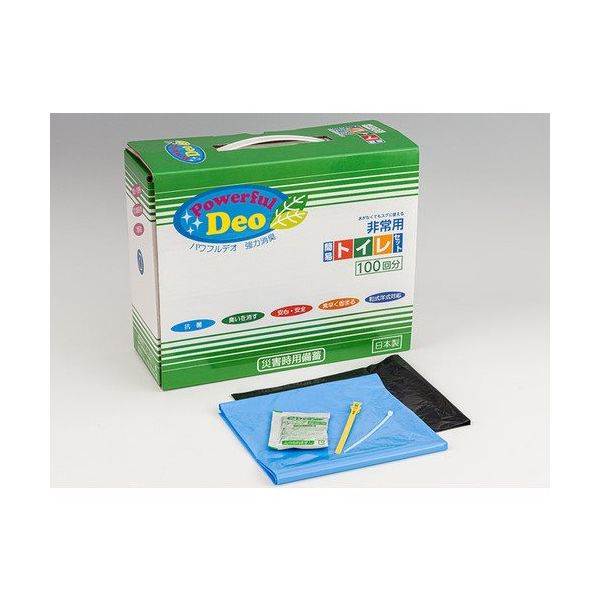 アイ・イー・ジェー IEJ 簡易トイレ 簡易トイレセット100回分パワフルDEO S3872-23 1セット(4個) 679-0238（直送品）