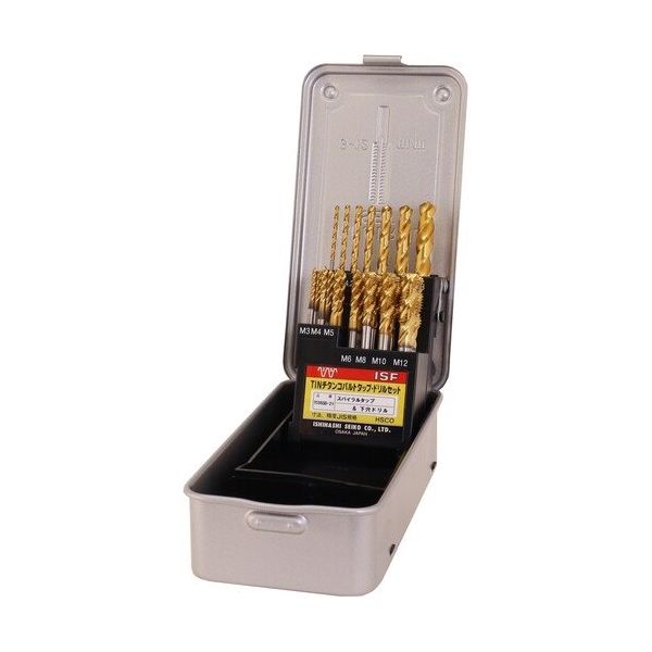 イシハシ精工 IS TiNコバルトスパイラルタップ・ドリルセット TCOSSD-21 1セット(21本) 681-5494（直送品）