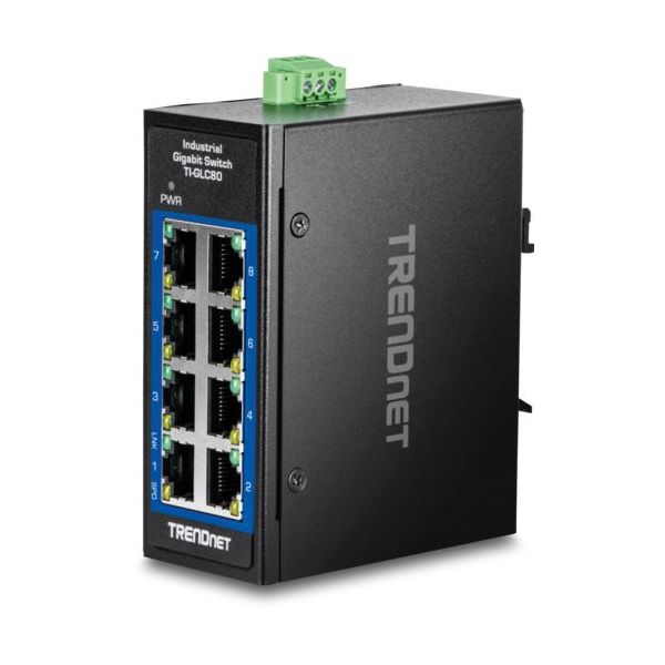TRENDnet 8ポート 産業用ギガビットDINレールミニスイッチ TIーGLC80 1個 687-0768（直送品）