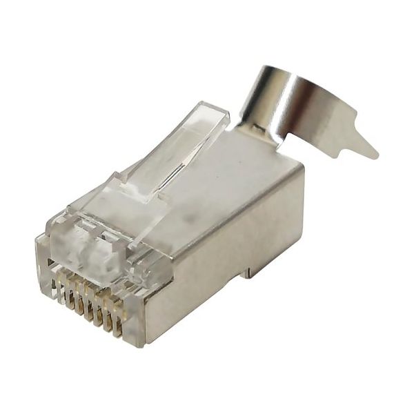 ジェフコム JEFCOM カテゴリー6Aモジュラープラグ(貫通タイプ・クリップ式) M6A-1P-876SCT 1パック(25個)（直送品）