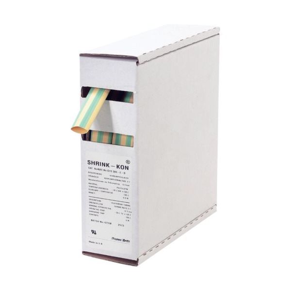 シュリンクコン 熱収縮チューブ Shrinkーkon(シュリンクコン)一般用ボックスタイプ アース色(黄/緑) GYS375-E-D 1巻（直送品）
