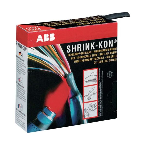 ABB シュリンクコン 熱収縮チューブ Shrinkーkon(シュリンクコン)一般用カラーボックスタイプ 黒 PKG0602-0-D 1巻（直送品）