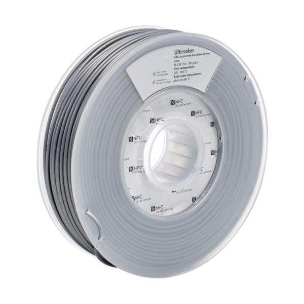 Ultimaker 純正フィラメント ABS Silver 2.85mm 750g 1625 1巻 688-7320（直送品）