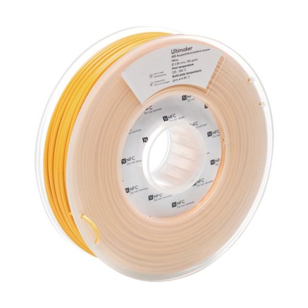 Ultimaker 純正フィラメント ABS Yellow 2.85mm 750g 1629 1巻 688-7313（直送品）