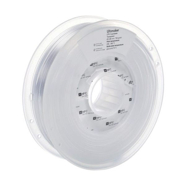 Ultimaker 純正フィラメント CPE Transparent 2.85mm 750g 1639 1巻 688-7322（直送品）