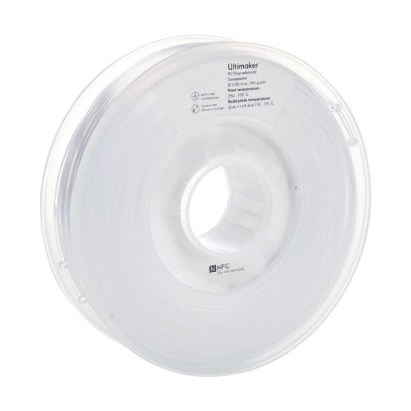 Ultimaker 純正フィラメント PC Transparent 2.85mm 750g 1640 1巻 688-8820（直送品）