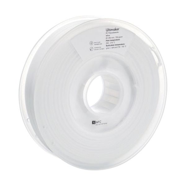 Ultimaker 純正フィラメント PC White 2.85mm 750g 1642 1巻 688-8824（直送品）