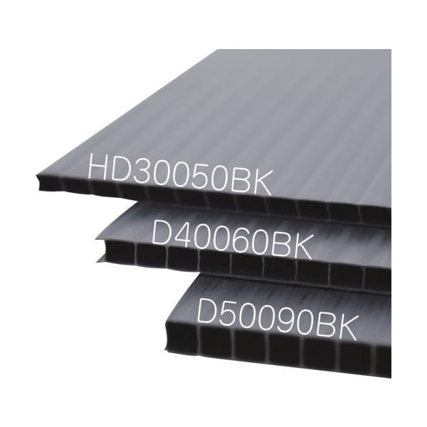 ミナ プラスチックダンボール 導電タイプ D40060BK 4mm×1000×2000 ブラック D40060BKX1000X2000（直送品）