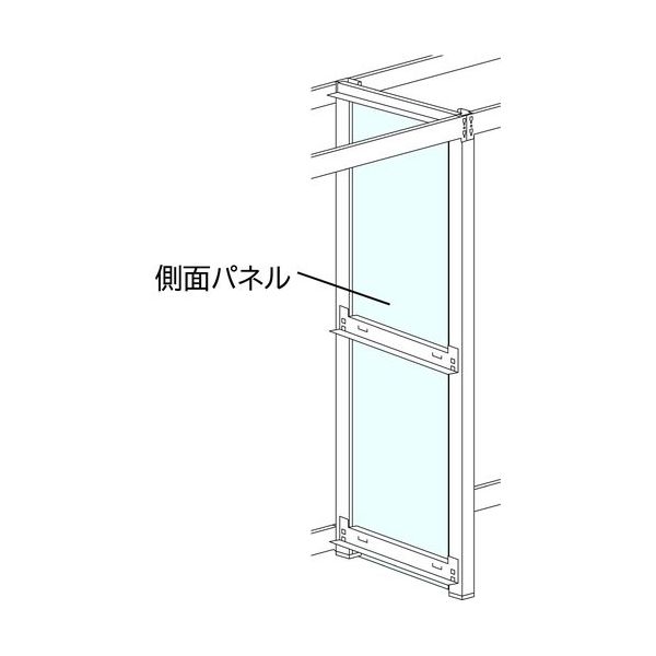 SANSHIN スリム棚板ラック スリムイーラック側面パネルセット樹脂BP中間用 H1900×D325用 EBPSJ632R-FMW0（直送品）