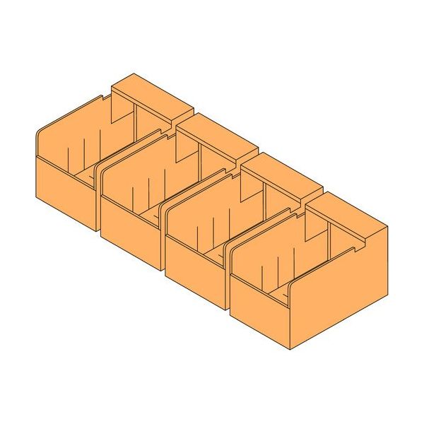 SANSHIN スリム棚板ラック スリムイーラックビンボックス1段セット H350×W1250×D325用 EBBB43532（直送品）
