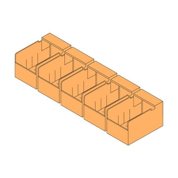 SANSHIN スリム棚板ラック スリムイーラックビンボックス1段セット H350×W1550×D475用 EBBB53547（直送品）