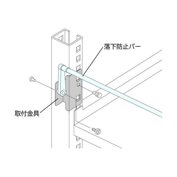 三進金属工業 SANSHIN スリム棚板ラック スリムイーラック落下防止バー W1550用 EBRB15 1本 686-6637（直送品）