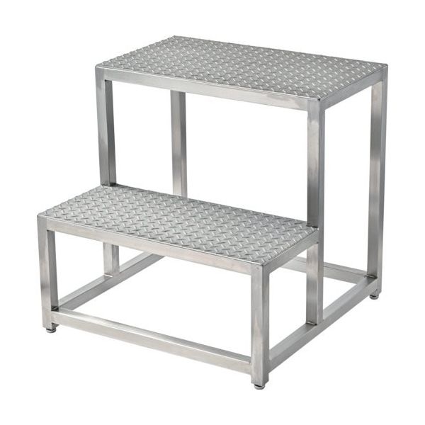 クラフトワーク ステンレス作業用踏台 溶接一体型2段 SUSF2-606060 1台 685-3916（直送品）