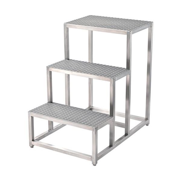 クラフトワーク ステンレス作業用踏台 溶接一体型3段 SUSF3-609090 1台 685-3919（直送品）