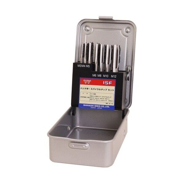 イシハシ精工 IS ハンド中タップ・スパイラルタップセット STHTMC-14S 1セット(14本) 681-5495（直送品）