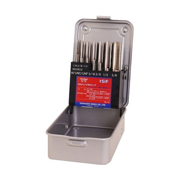 イシハシ精工 IS HSSハンド中タップセット ユニファイねじ HHTUNCF-14S 1セット(14本) 681-5489（直送品）