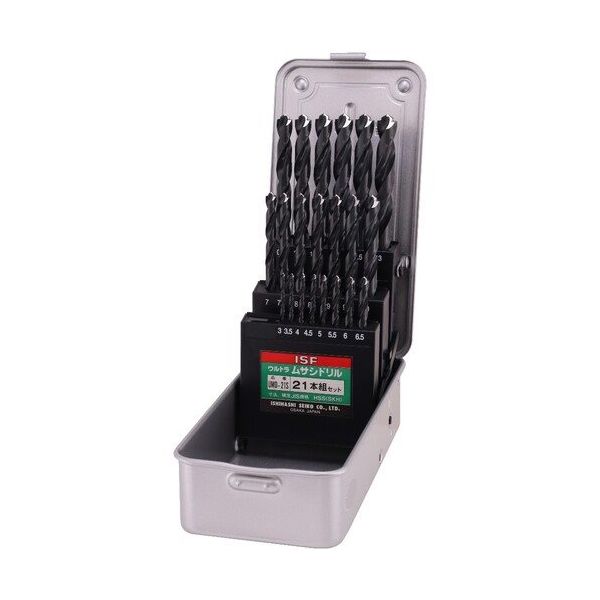 イシハシ精工 ISF ウルトラ武蔵ドリル 21本組セット UMD-21S 1セット 681-6095（直送品）