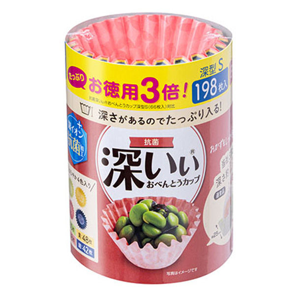 東洋アルミエコープロダクツ お徳用3倍抗菌深いぃおべんとうカップ深型S4色 198枚 4901987218753 1セット(198枚×30)（直送品）