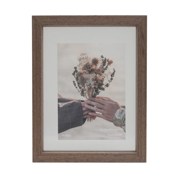 富士フイルム フジカラー 写真フレーム フロティフレーム L ブラウン FLOATYFRAMELBR 1枚 689-7566（直送品）