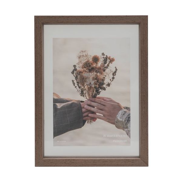 富士フイルム フジカラー 写真フレーム フロティフレーム 2L ブラウン FLOATYFRAME2LBR 1枚 689-7569（直送品）