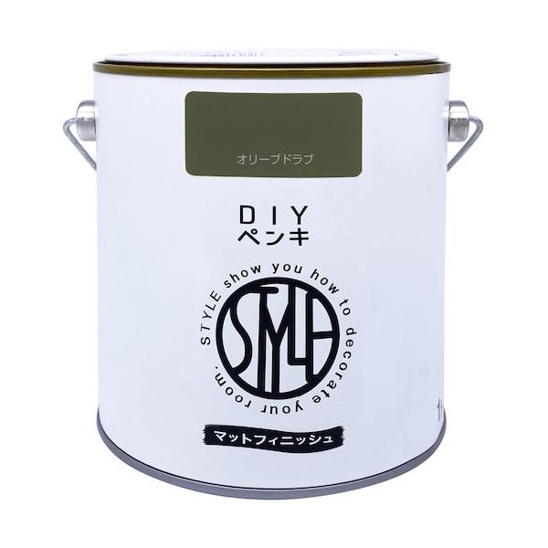 ニッペホームプロダクツ ニッぺ DIYペンキ マットフィニッシュ オリーブドラブ 1kg 4976124887482 1缶 567-0049（直送品）