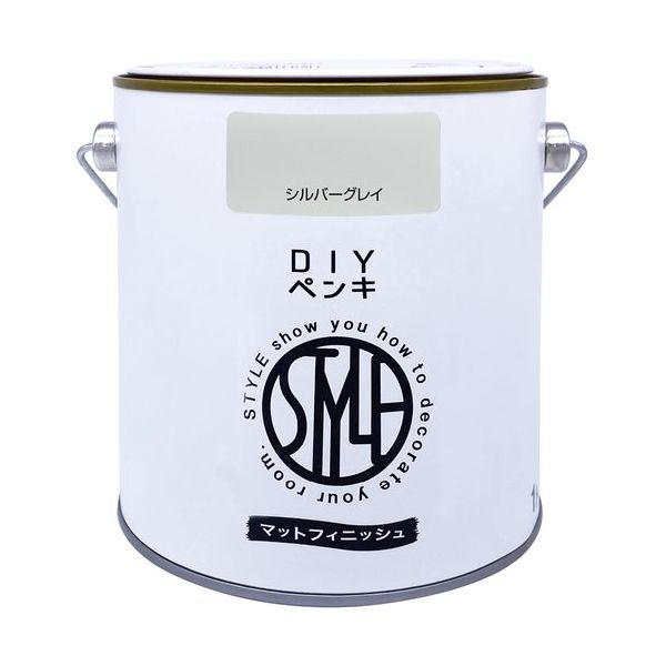 ニッペホームプロダクツ ニッぺ DIYペンキ マットフィニッシュ シルバーグレイ 1kg 4976124887376 1缶 567-0044（直送品）