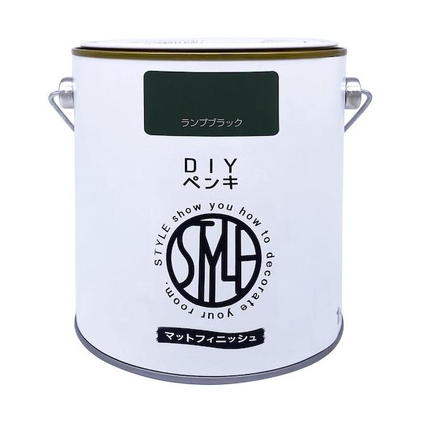 ニッペホームプロダクツ ニッぺ DIYペンキ マットフィニッシュ ランプブラック 1kg 4976124887321 1缶 567-0075（直送品）