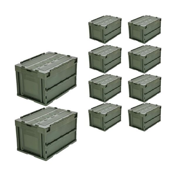 TRUSCO 【まとめ買い】オリコン 蓋つき折りたたみコンテナ 50L OD 10個 CT50-OD-10P 1セット(10個)（直送品）