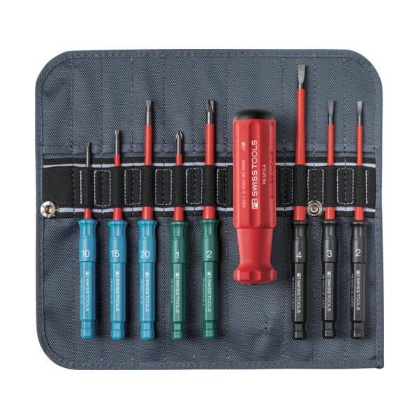 PB SWISS TOOLS PBスイスツールズ 差替式絶縁ドライバーセット 8本組 ロールバック入り 5219SU 1セット(8本)（直送品）