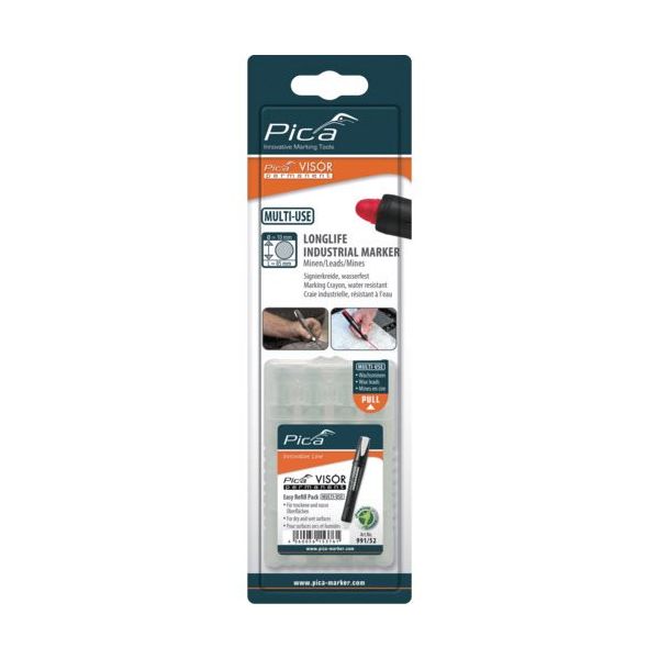 ピカマーカー パーマネントマルチマーカー"VISOR用替え 白 4本入り ブリスターパック 99152SB03 1箱(4本)（直送品）