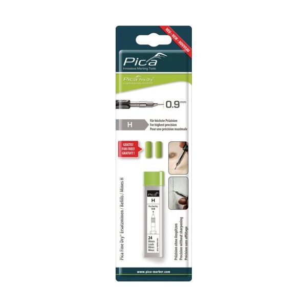 ピカコーポレイション ピカマーカー 建築用シャープペンシル"Fine Dry用替芯 24本入り 黒H 7050SB 1パック(24本)（直送品）