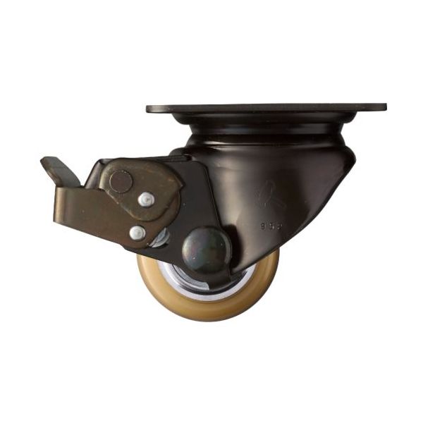 ハンマーキャスター ハンマー 低床式プレートキャスター 自在(ストッパー付き) 車輪径50mm ウレタン車輪 5451S-BAU50 1個（直送品）